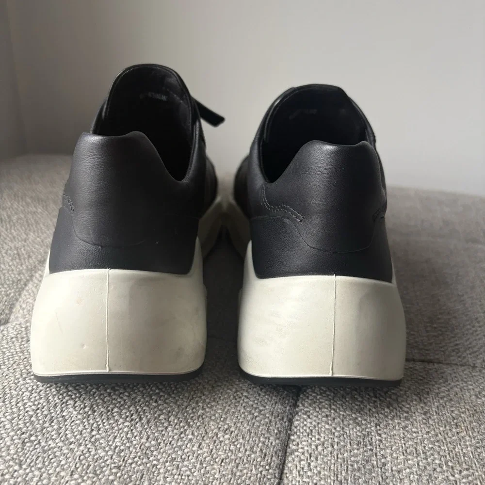 ECCO Women's Shoes Chunky Zip Up Black Leather Walking Casual CitySz 9-9,5 EU 40